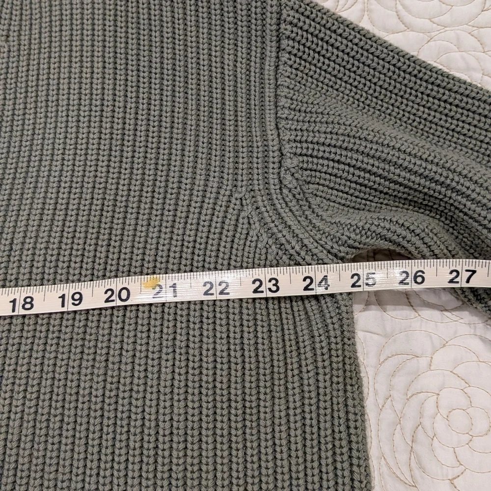 Quince Sage Green Oversized Ribbed Cardigan, Size M - Picture 3 of 6